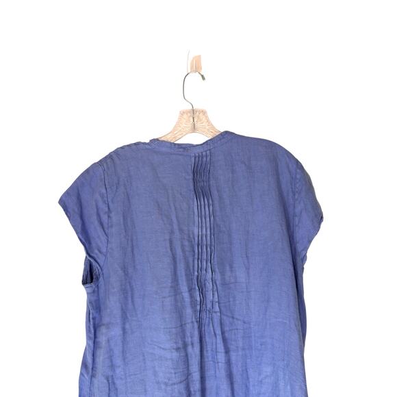 Free People CP Shades Dress Blue Lagenlook Linen Regina Tunic Relaxed Large‎ - Picture 10 of 15
